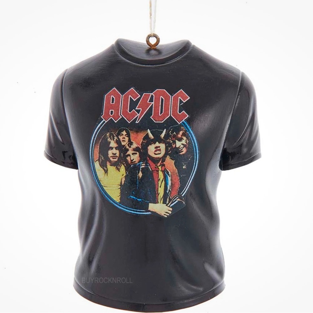 AC/DC Collectible 2021 Kurt Adler T-Shirt 3Ornament with Band Graphic